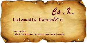 Csizmadia Kurszán névjegykártya